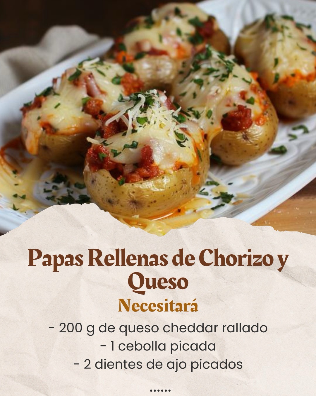 Papas Rellenas de Chorizo y Queso