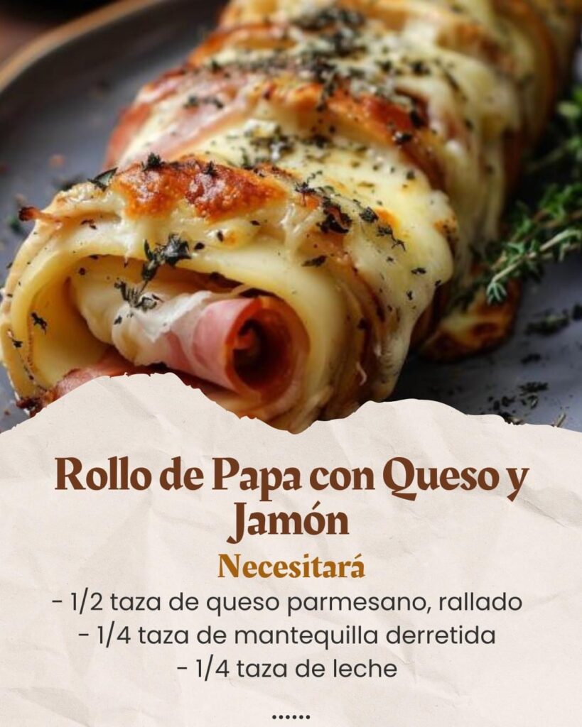 Rollo de Papa con Queso y Jamón
