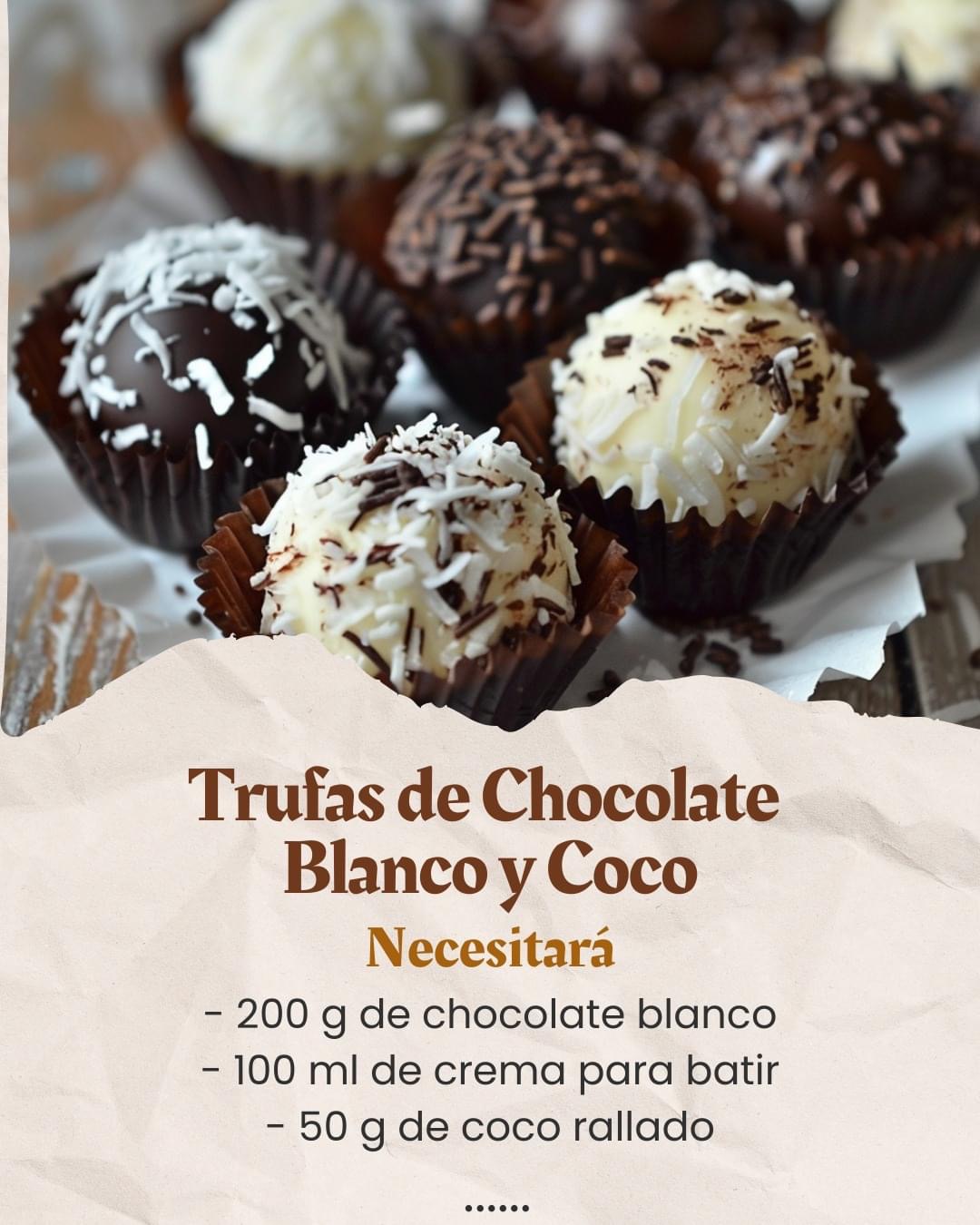 Trufas de Chocolate Blanco y Coco