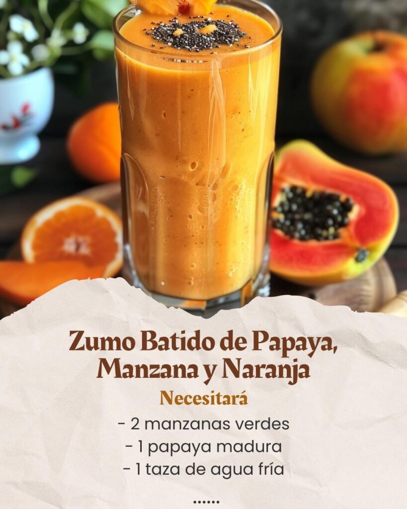 Zumo Batido de Papaya Manzana y Naranja