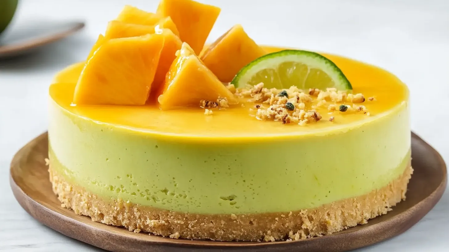 Cheesecake Tropical de Papaya y Limón Verde
