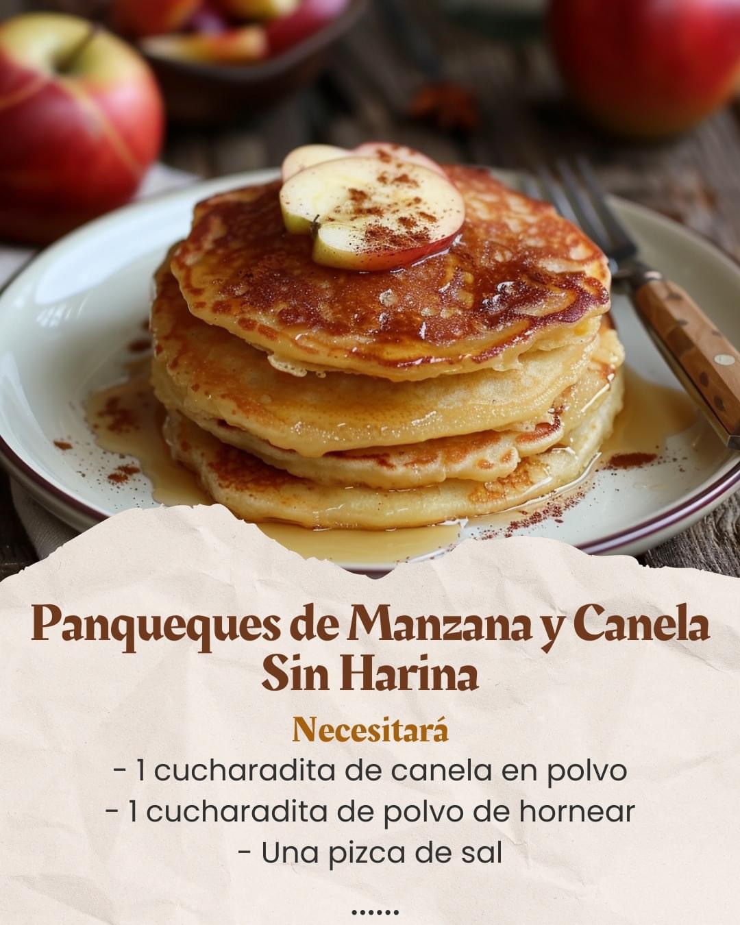 Panqueques de Manzana y Canela Sin Harina