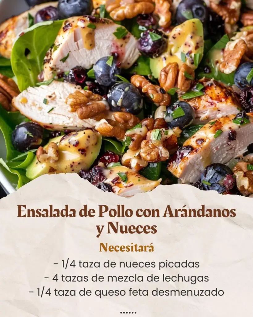 Memorable Receta de Ensalada de Pollo con Arándanos y Nueces 2 Ensalada de Pollo con Arándanos y Nueces