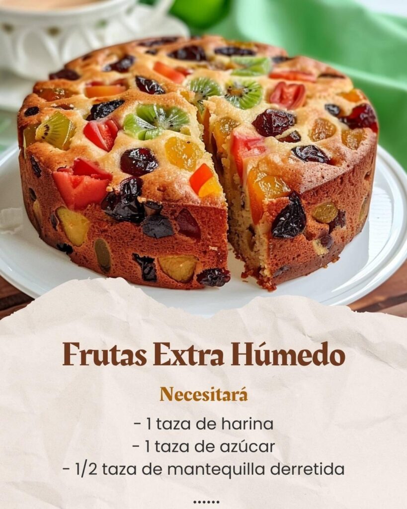 Delicioso Pastel de Frutas Extra Húmedo