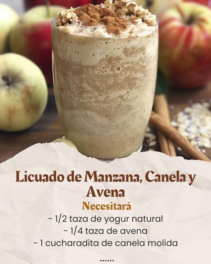 Licuado de Manzana Canela y Avena