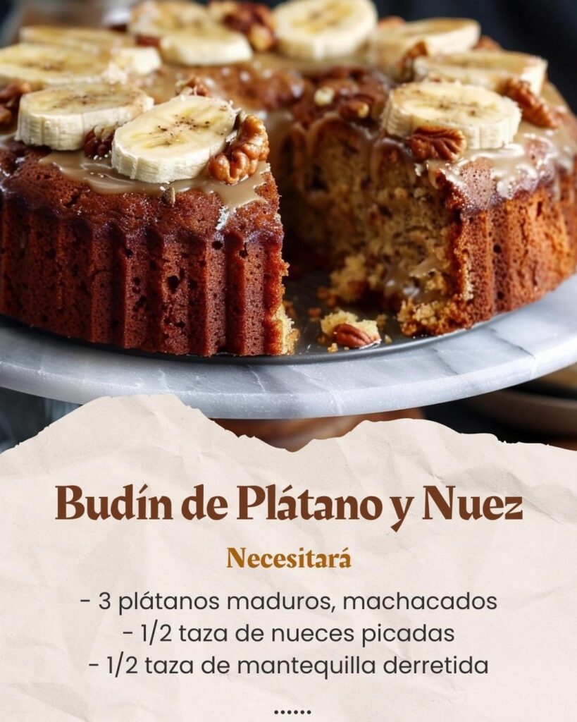 Budín de Plátano y Nuez