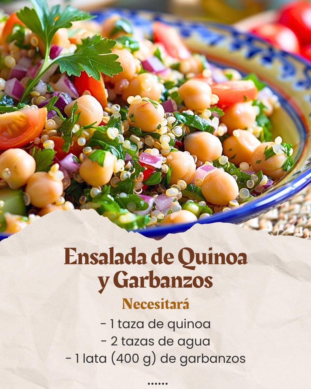 Ensalada de Quinoa y Garbanzos con Vegetales Frescos