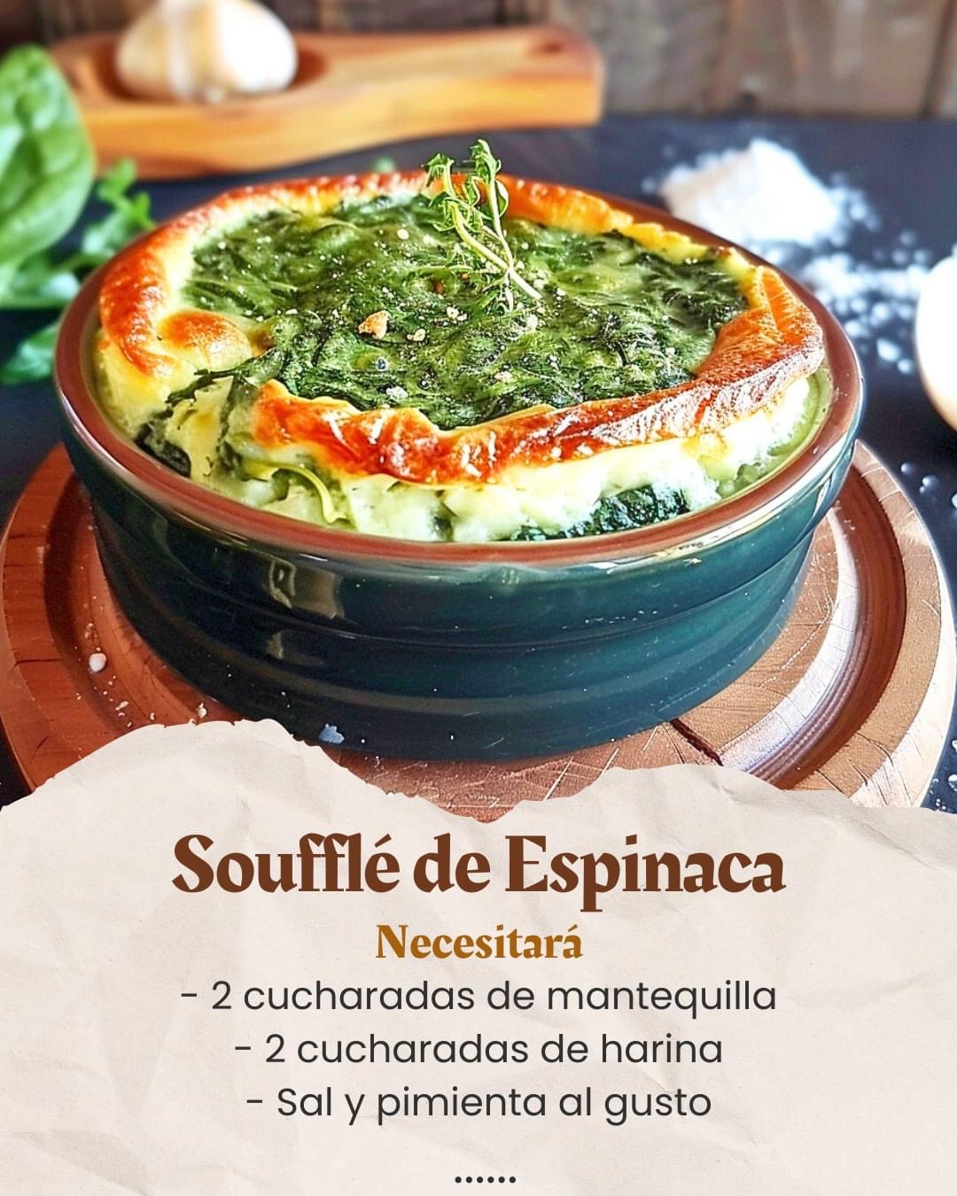 Soufflé de Espinaca y Queso