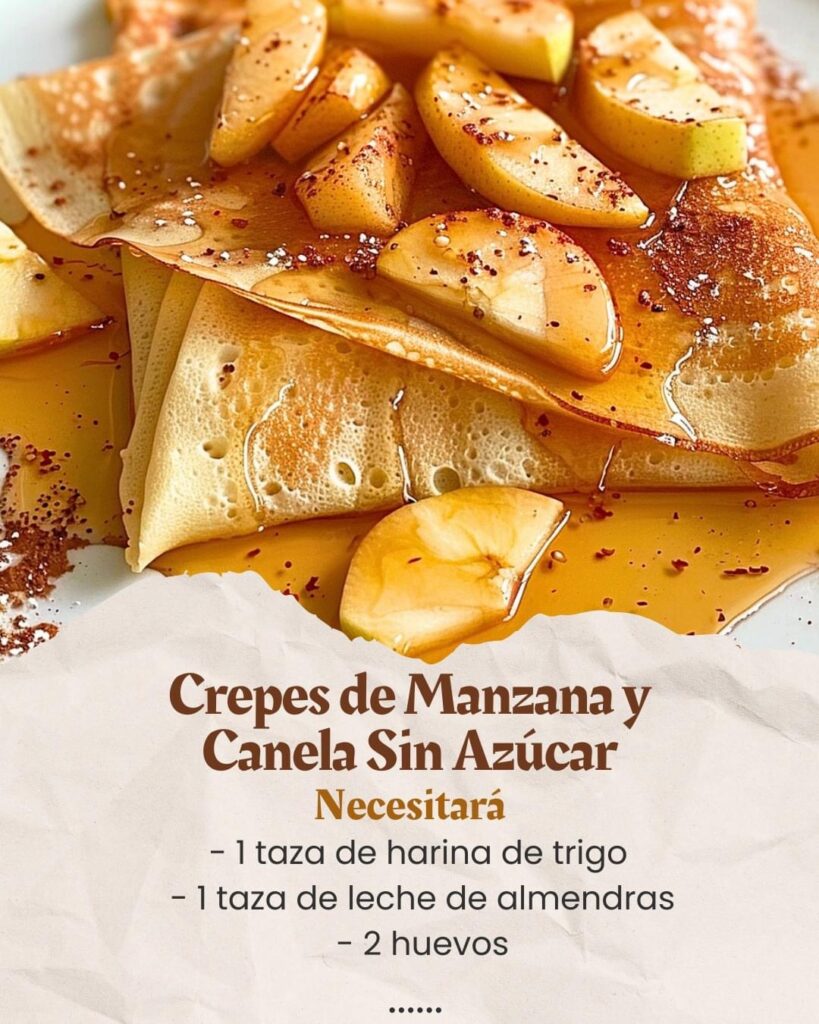 Crepes de Manzana y Canela Sin Azúcar