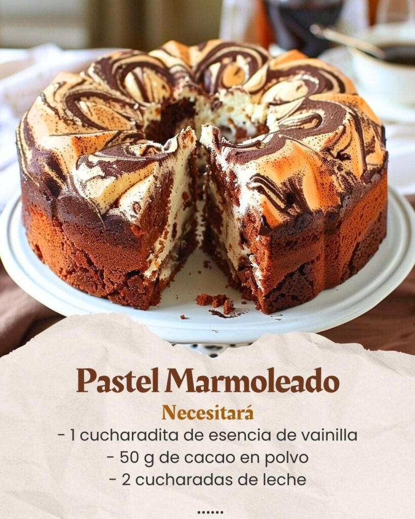 Pastel Marmoleado Especial con Vainilla y Chocolate
