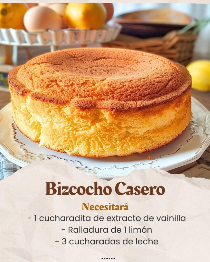 Bizcocho Casero: Bizcocho Esponjoso de Vainilla y Limón