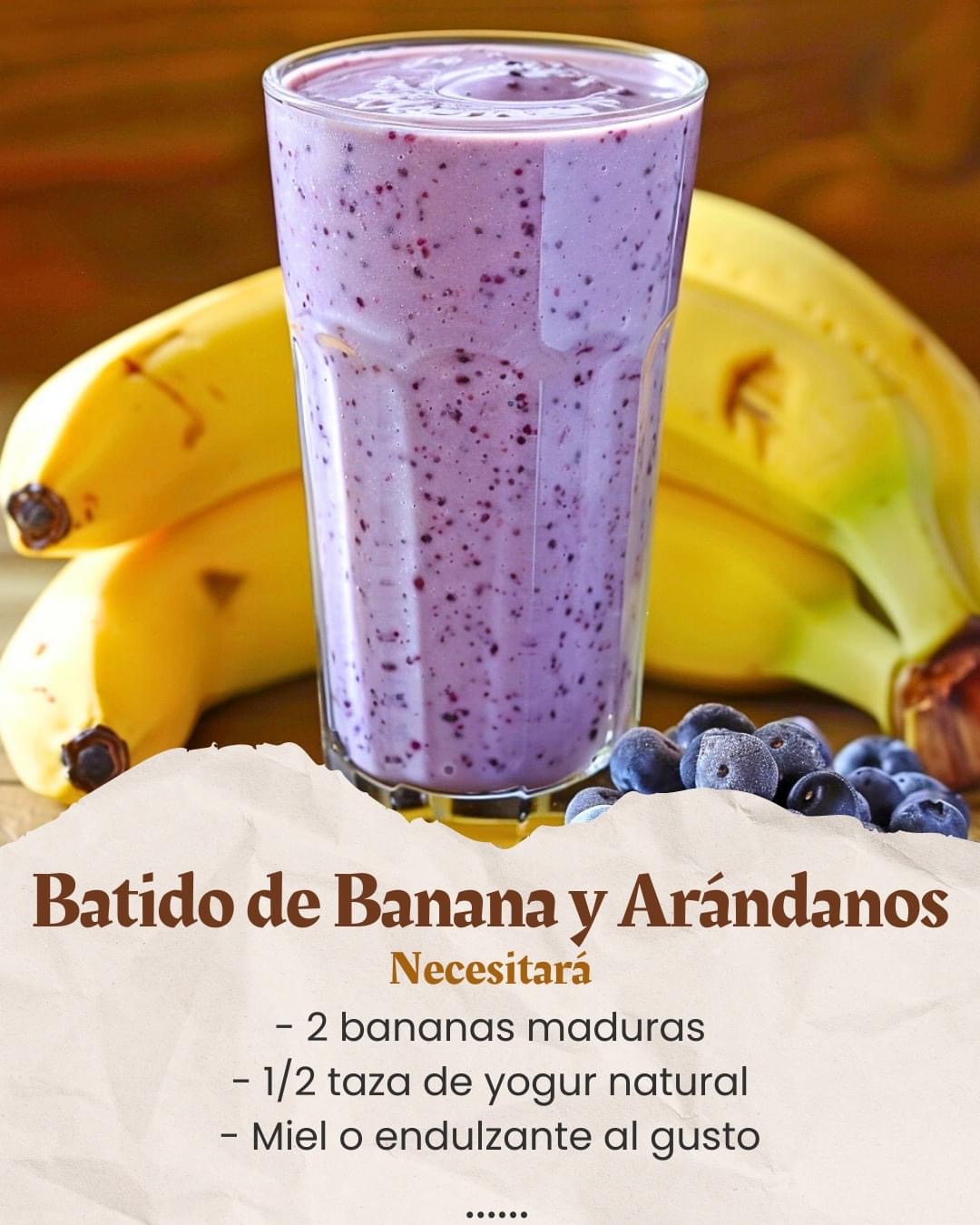 Batido Refrescante de Banana y Arándanos