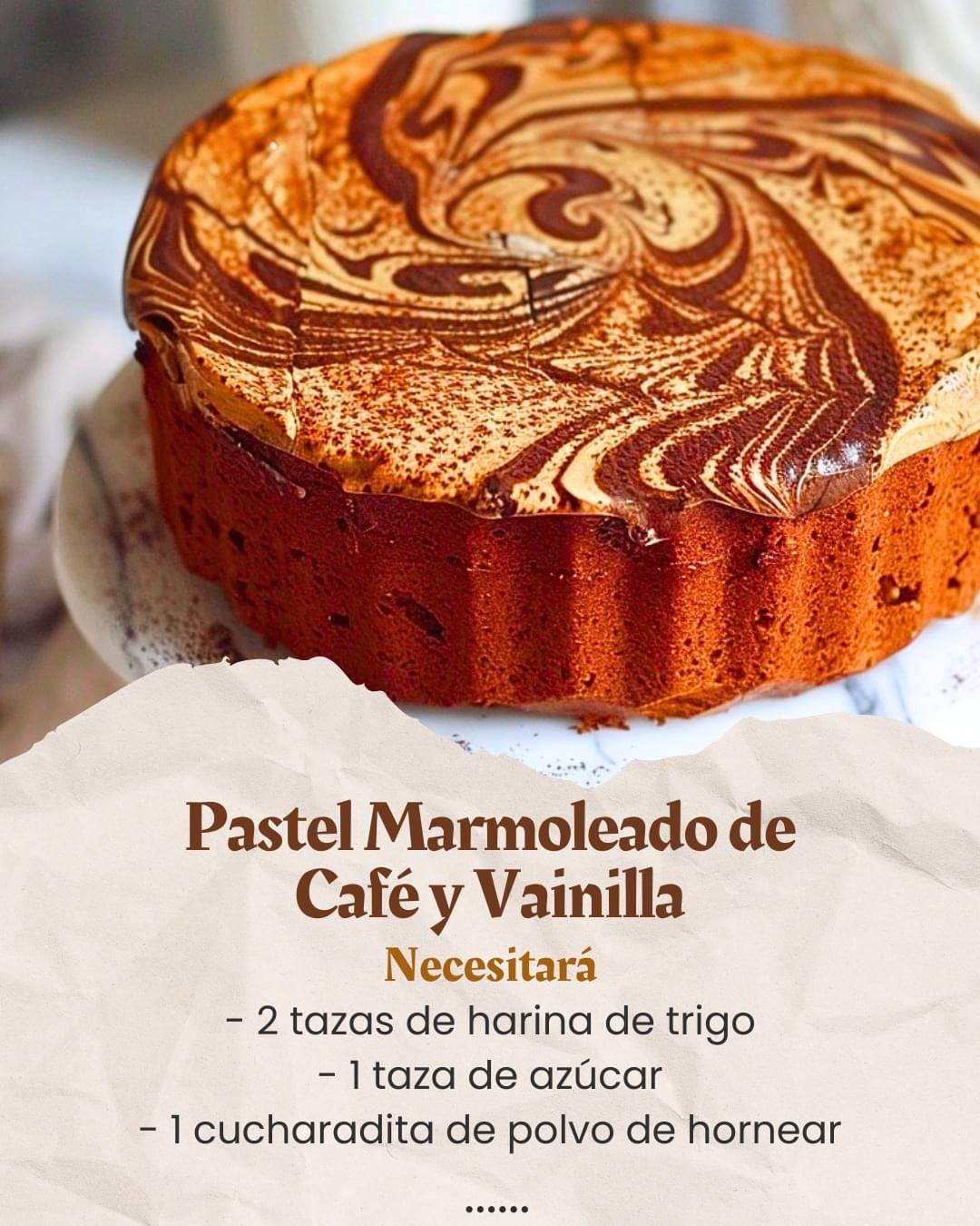 Pastel Marmoleado de Café y Vainilla
