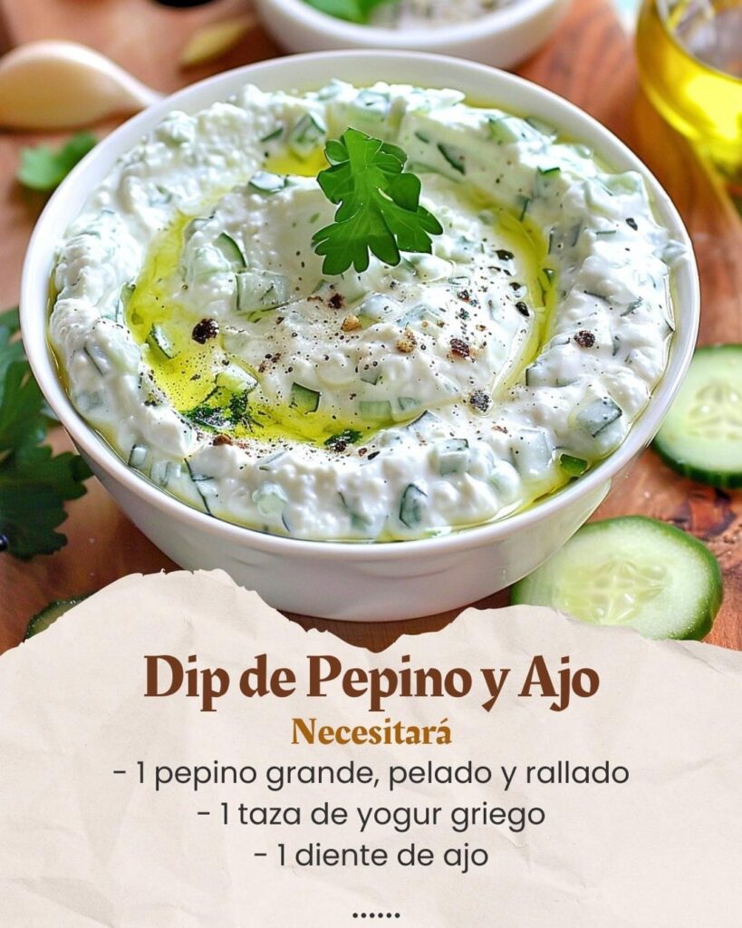 Dip de Pepino con un Toque de Ajo