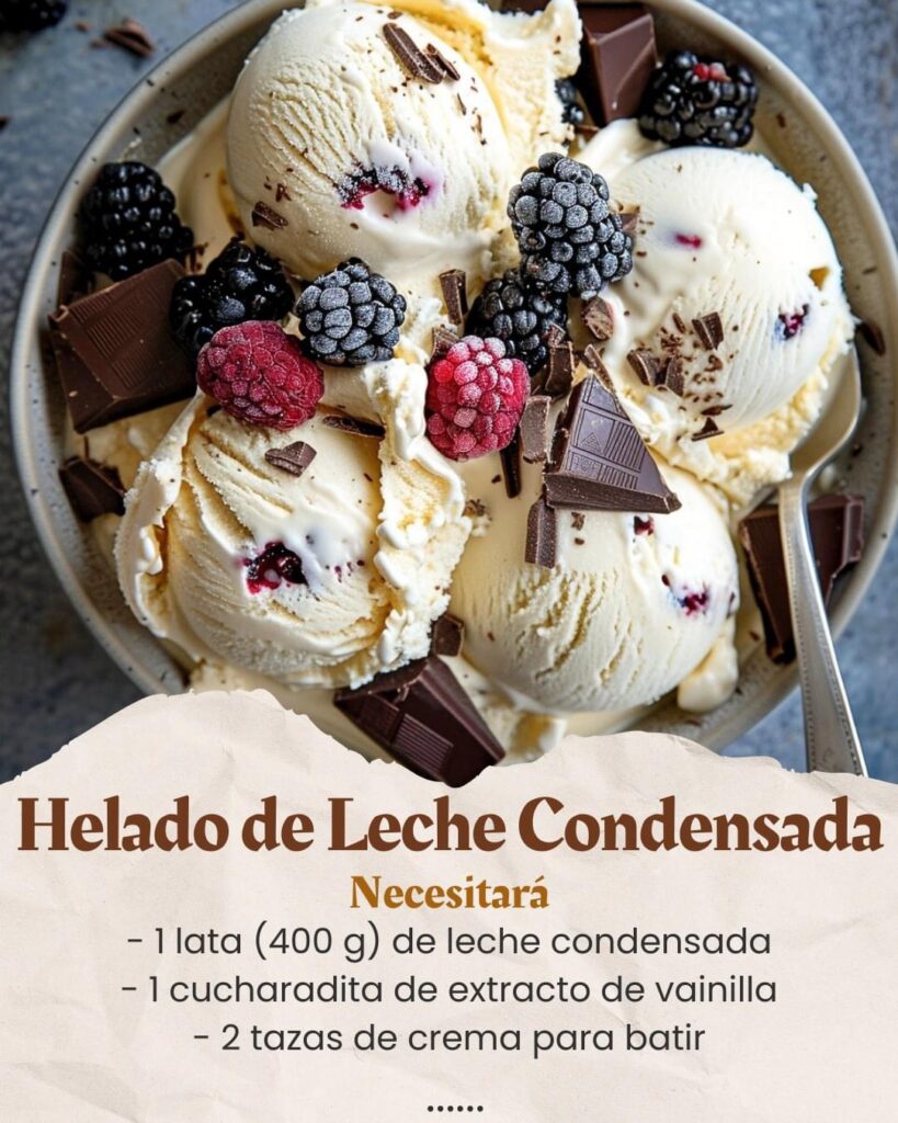 Helado Casero de Leche Condensada