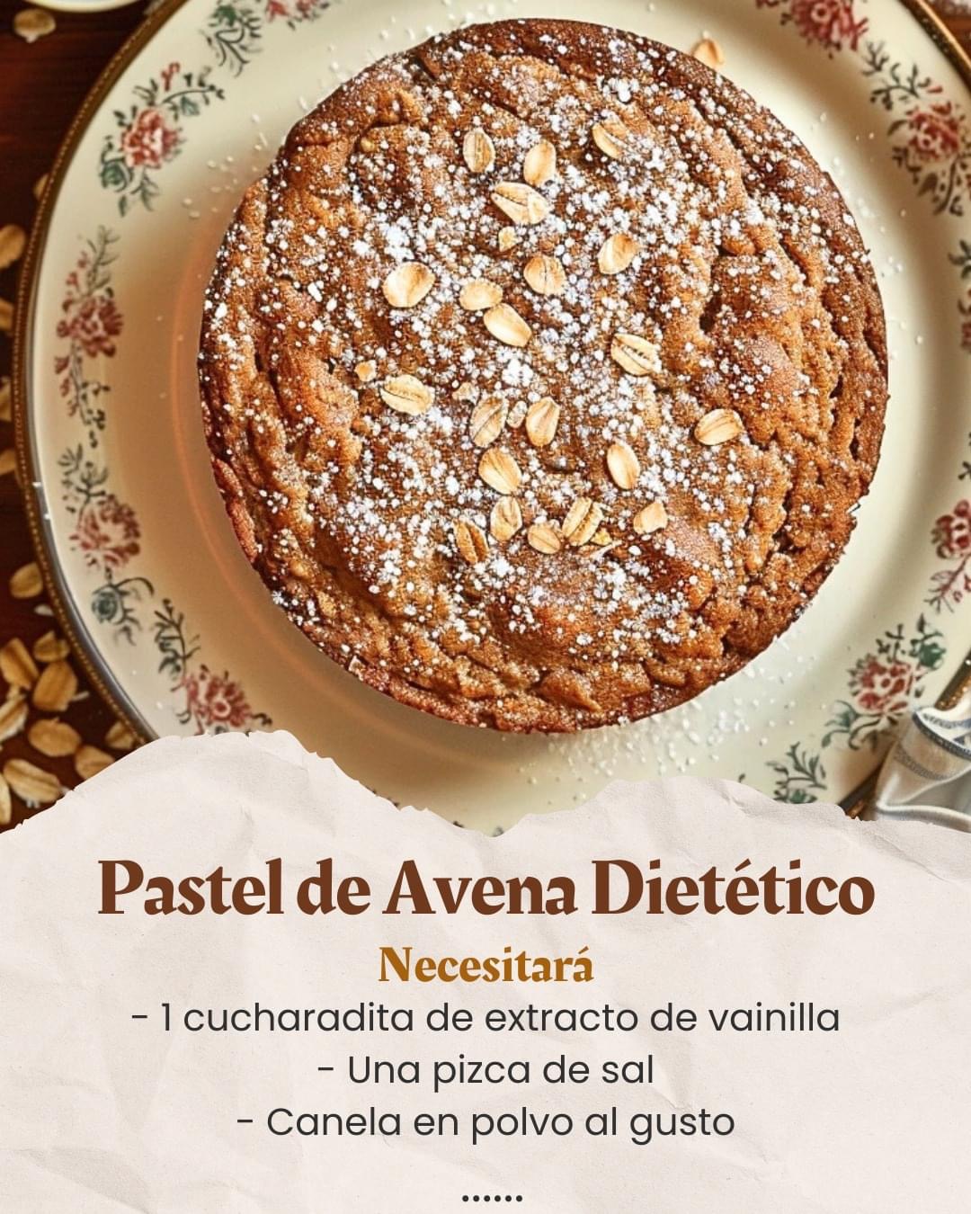 Pastel de Avena Dietético