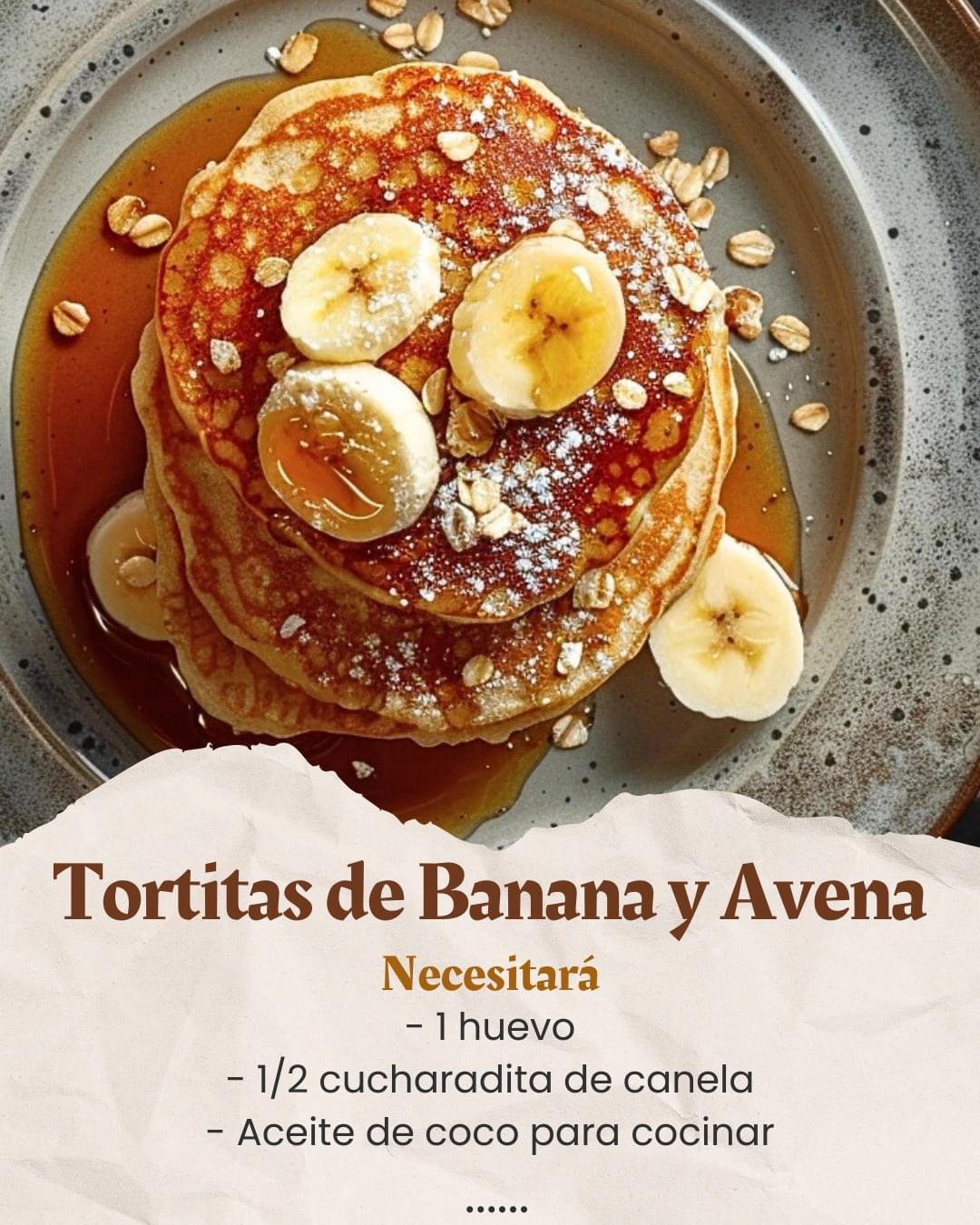 Tortitas Saludables de Banana y Avena