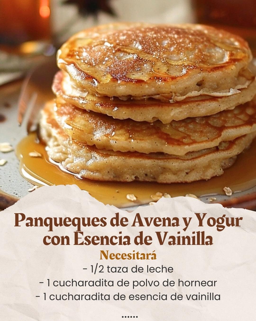 Panqueques de Avena y Yogur con Toque de Vainilla