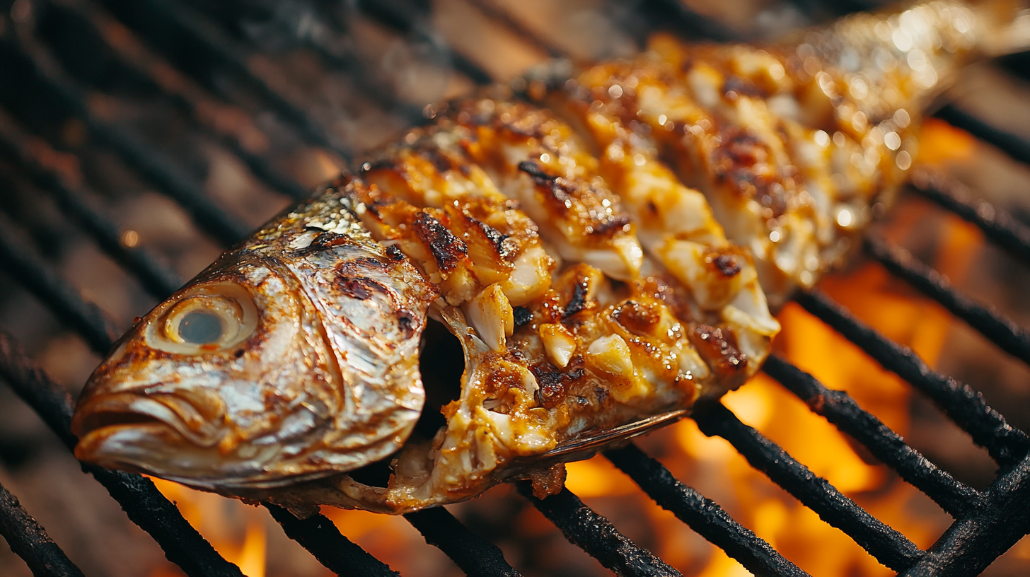 Pescado a la Parrilla con Salsa de Limón y Ajo