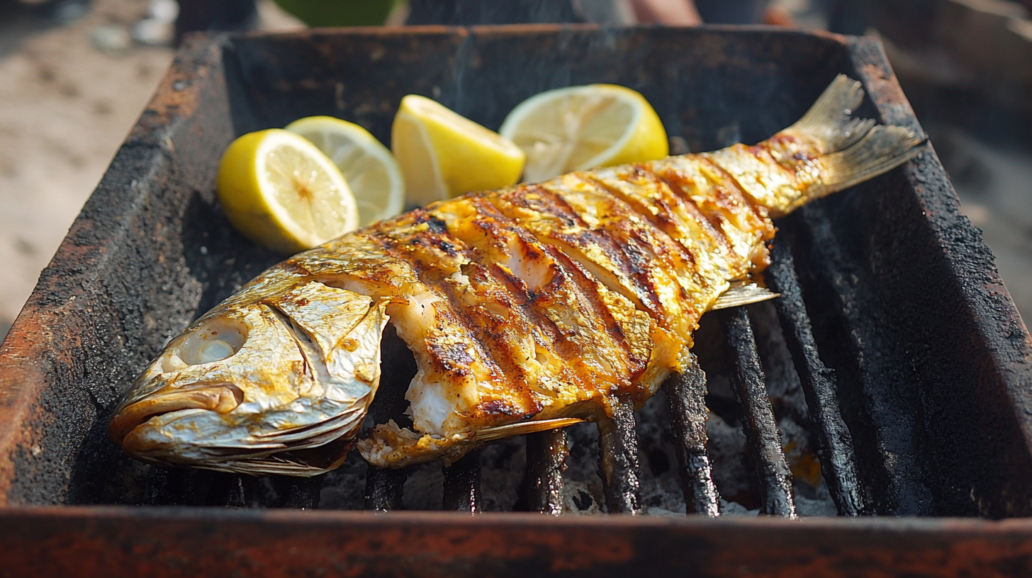 Pescado a la Parrilla con Salsa de Limón y Ajo