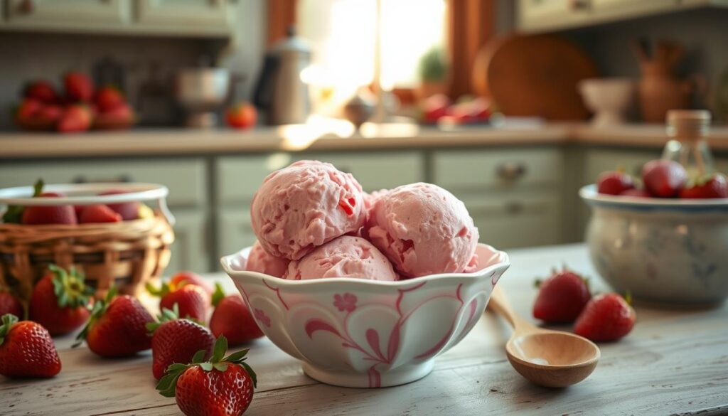 Helados caseros de fresa