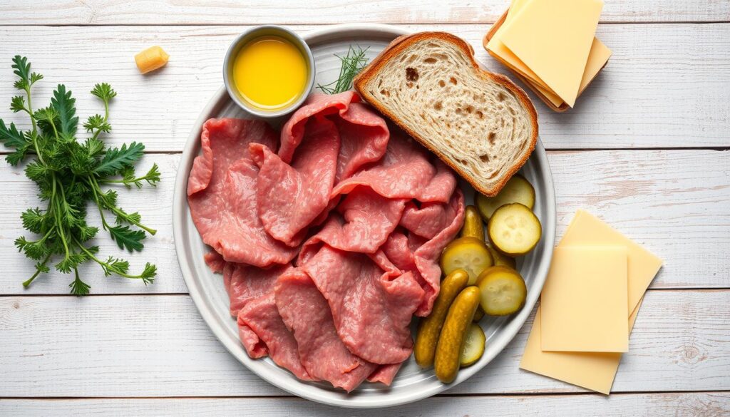 Ingredientes del sándwich de pastrami