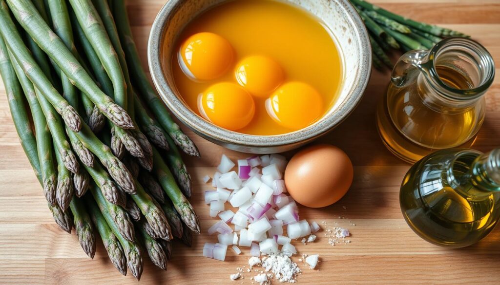 Ingredientes para la tortilla de espárragos