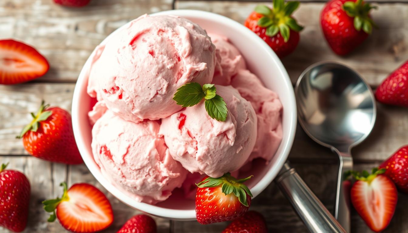 helado de fresa casera
