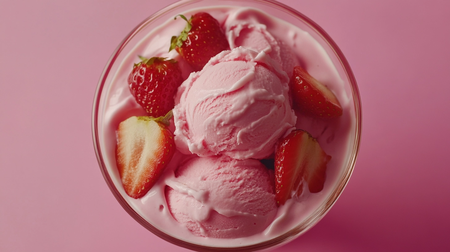 helado de fresa casero con yogur