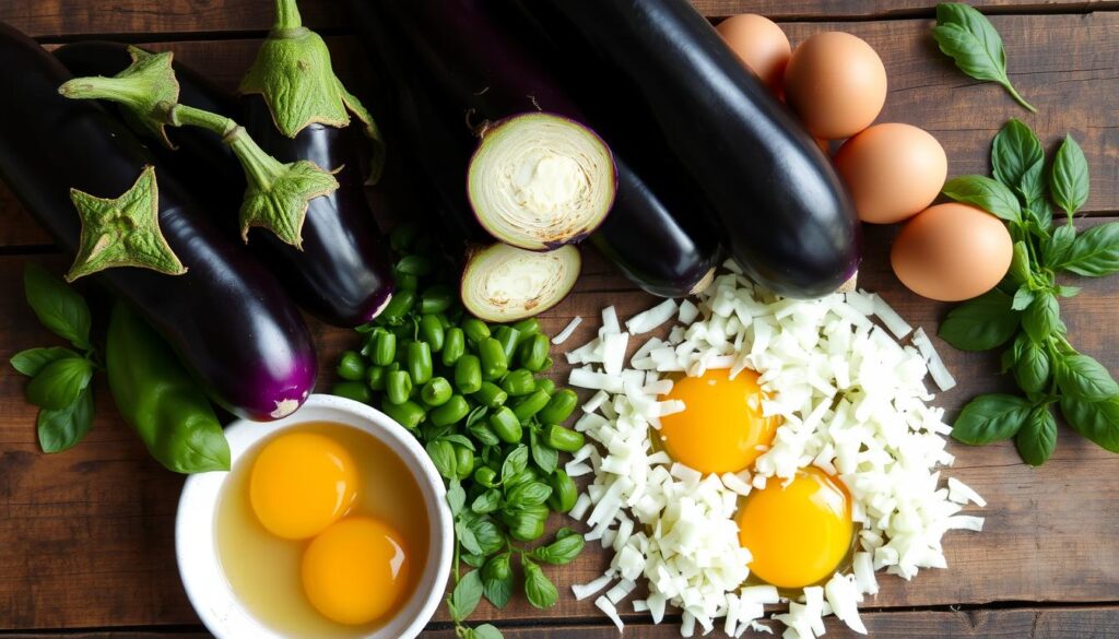 ingredientes para tortilla de berenjena