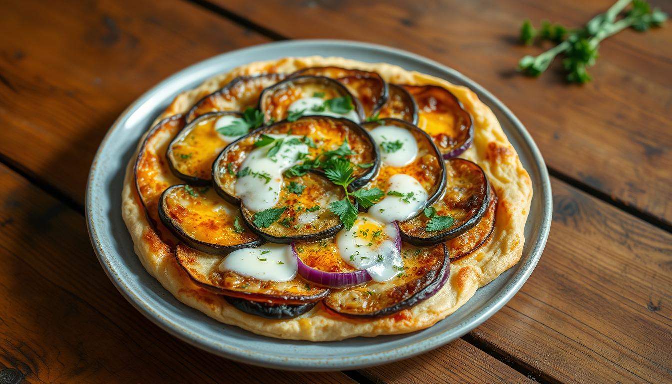 tortilla de berenjenas cebolla y queso