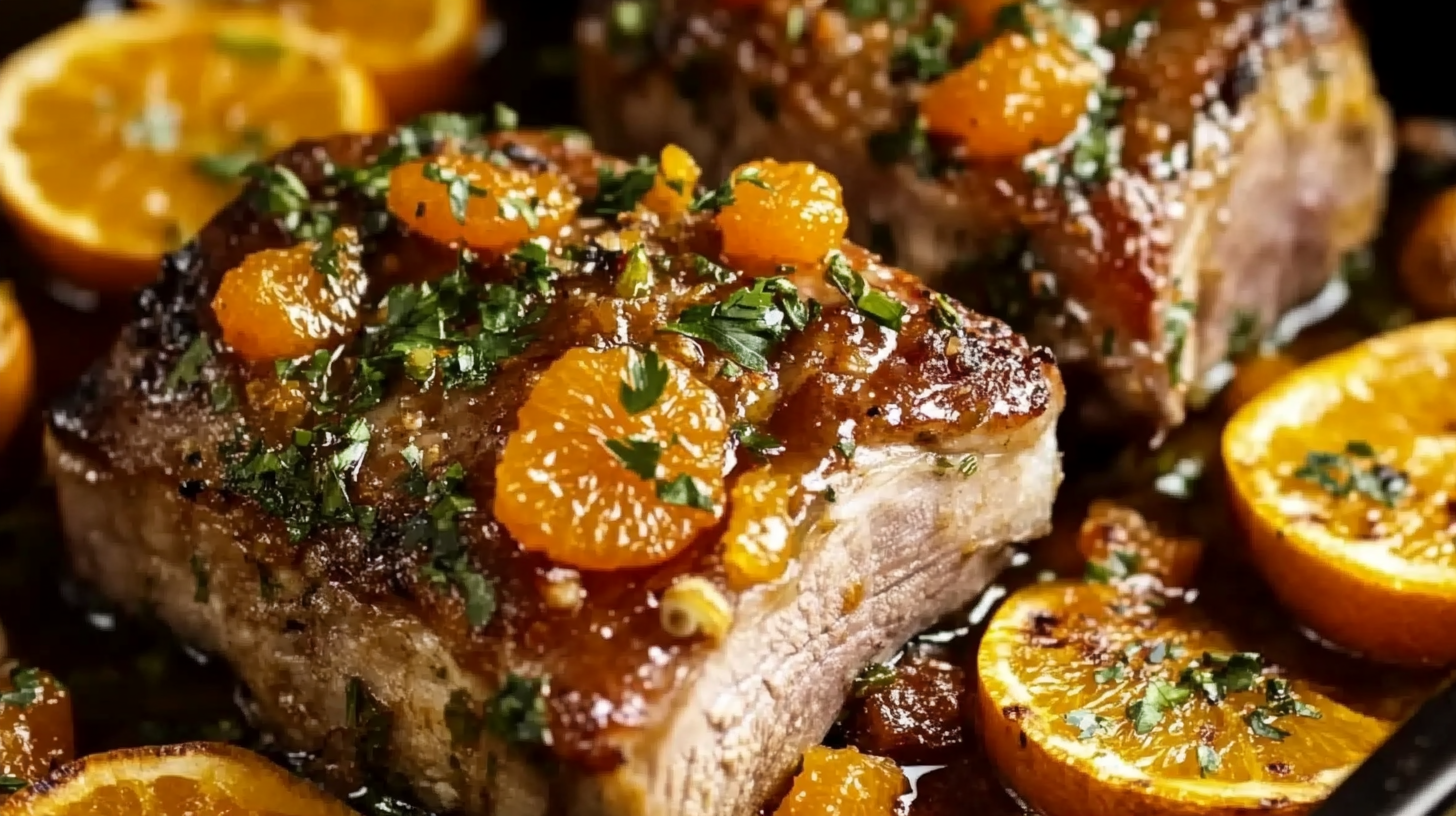 Cerdo al Horno con Salsa de Naranja y Romero