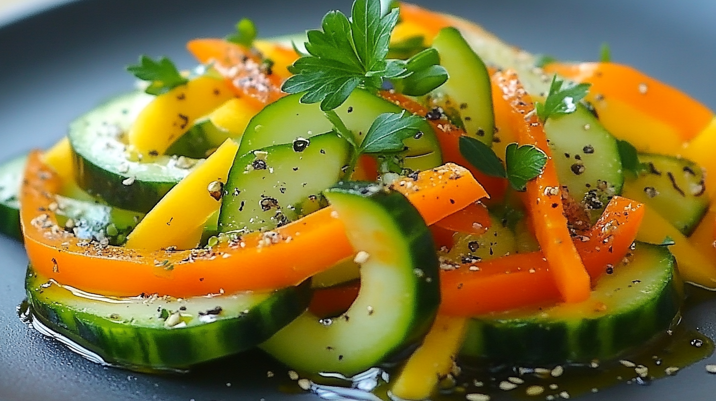 Ensalada de Pepino y Zanahoria con Vinagreta de Mostaza 3 Ensalada de Pepino y Zanahoria con Vinagreta de Mostaza