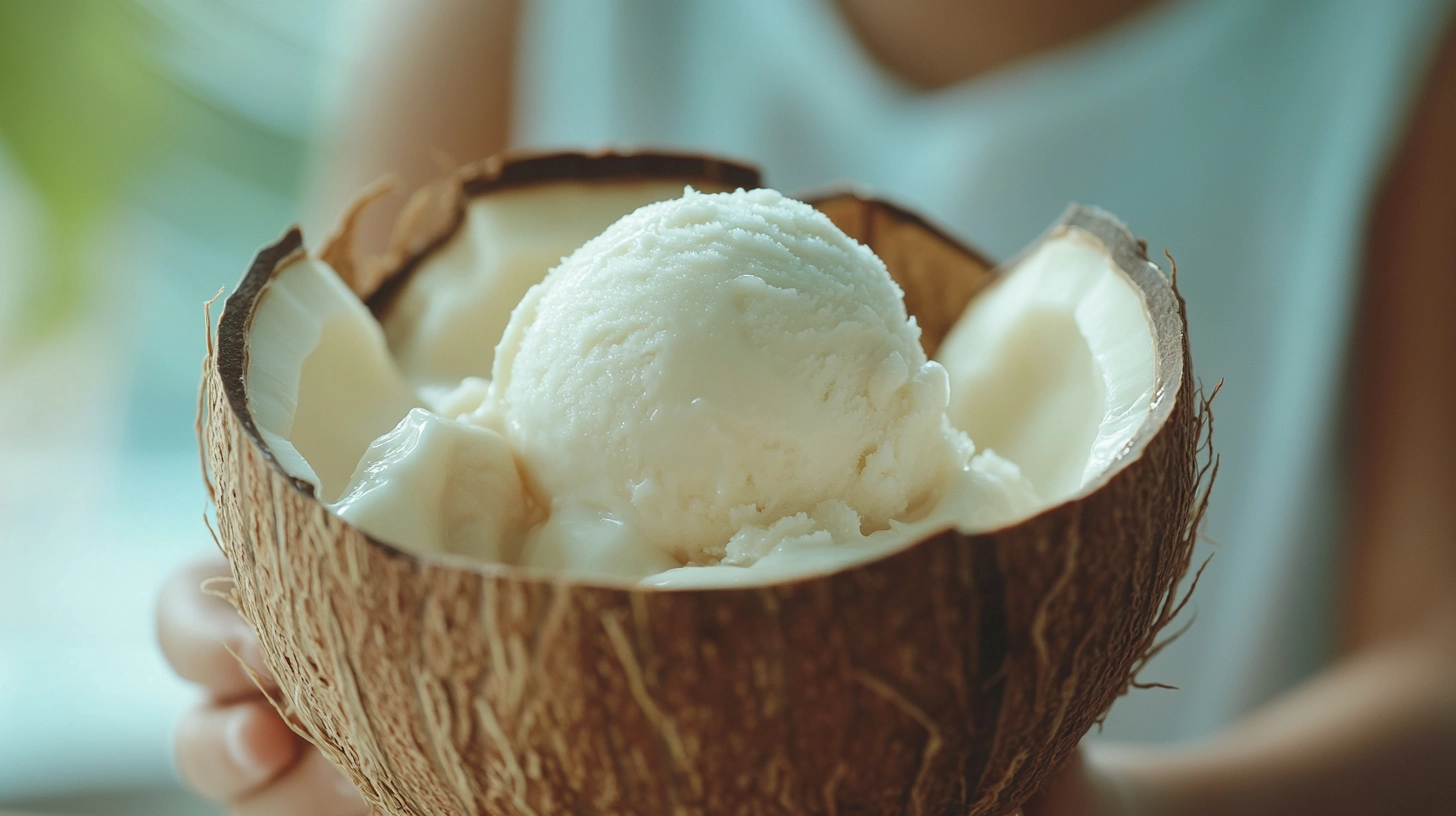 helado de coco con leche condensada