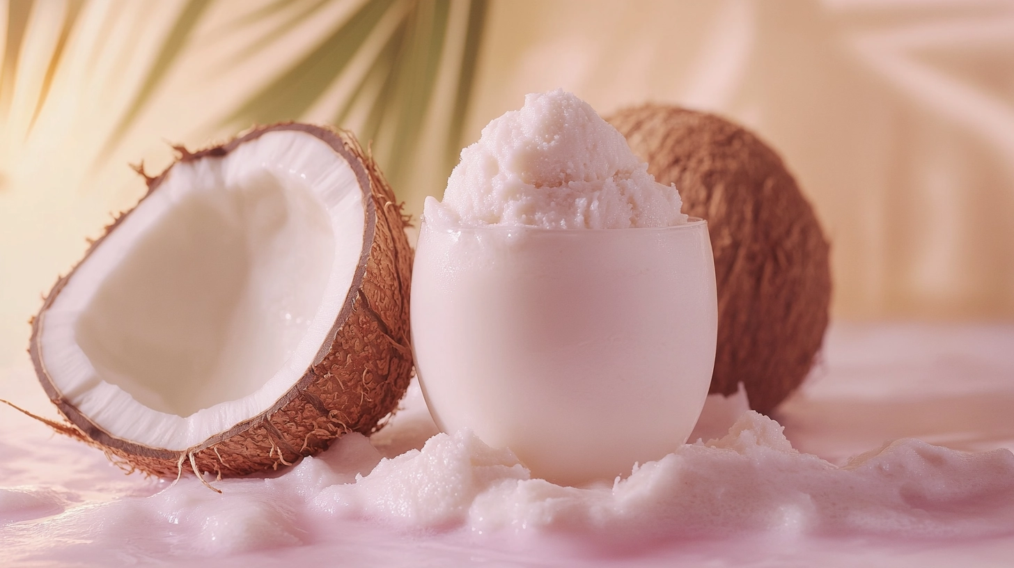 helado de coco con leche condensada