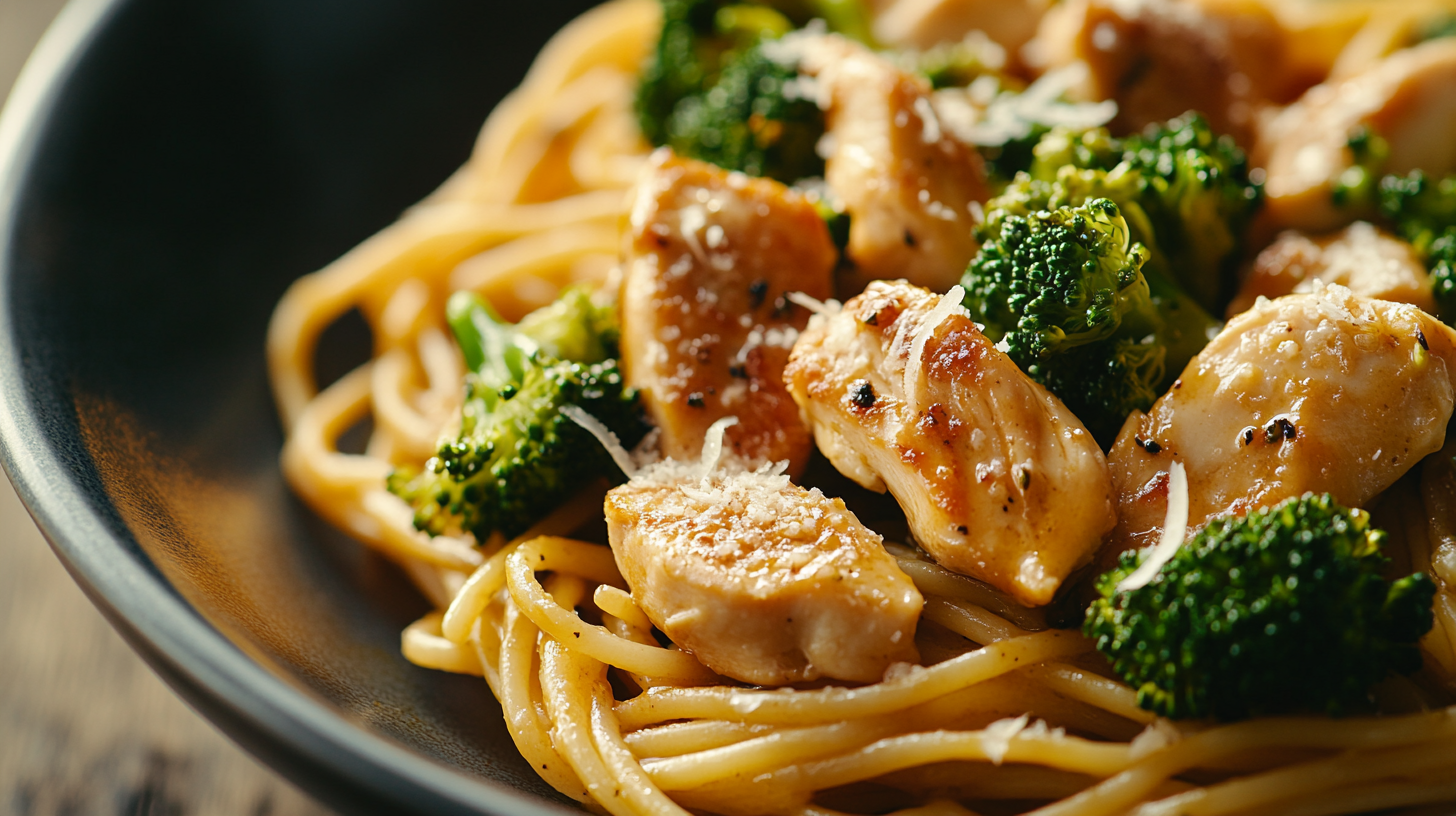 Pasta con Pollo y Brócoli
