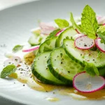 Ensalada de Pepino y Rábanos con Vinagreta de Miel
