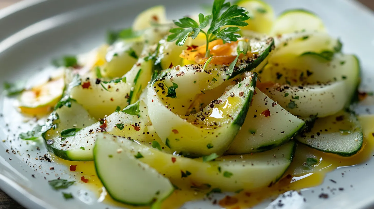 Ensalada de Pepino Zanahoria y Remolacha con Aderezo de Miel y Mostaza