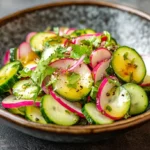 Ensalada de Pepino Zanahoria y Remolacha con Aderezo de Miel y Mostaza