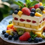 Carlota de limón con frutas