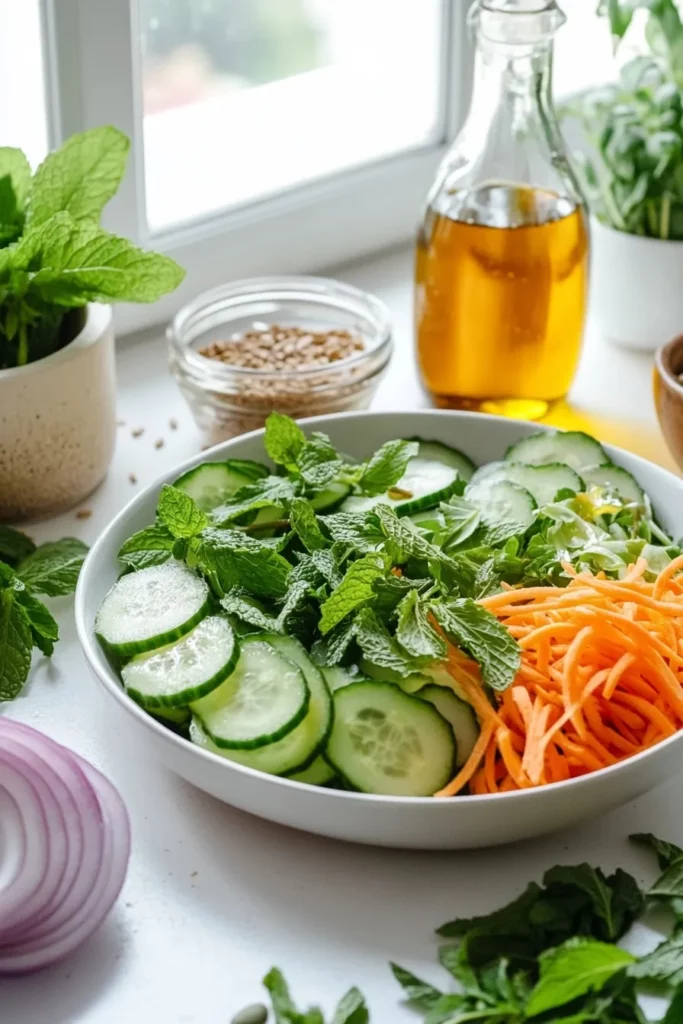 Delicious Ensalada Ligera de Pepino y Zanahoria con Toque Dulce de Mostaza y Miel: Receta Saludable con Toque Dulce 5 Ensalada Ligera de Pepino y Zanahoria
