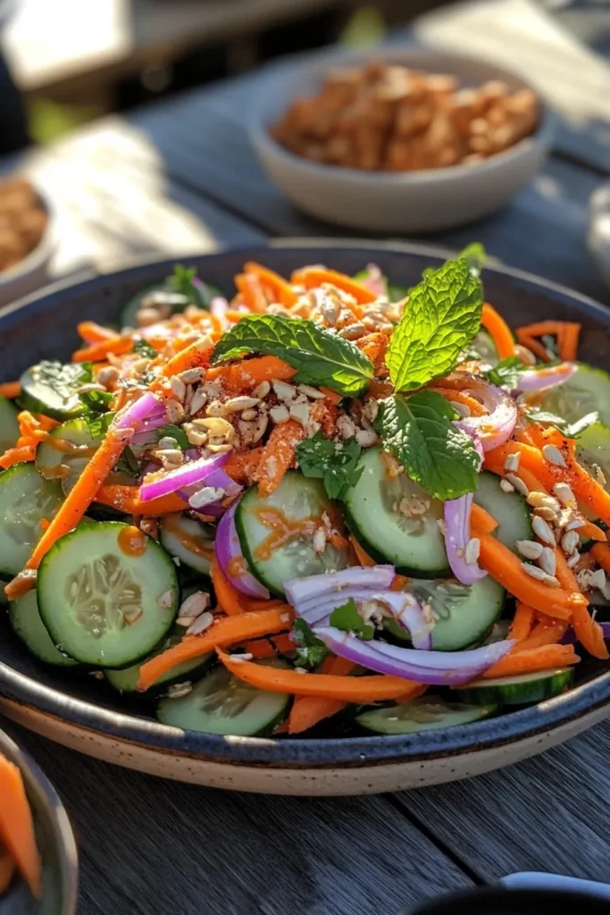 Delicious Ensalada Ligera de Pepino y Zanahoria con Toque Dulce de Mostaza y Miel: Receta Saludable con Toque Dulce 6 Ensalada Ligera de Pepino y Zanahoria
