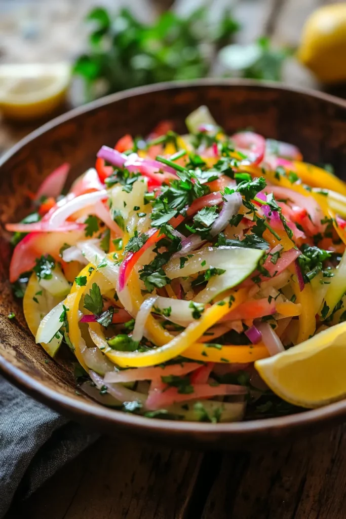 Ensalada Vibrante de Pepino y Zanahoria con Jengibre