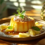 Flan de piña colada