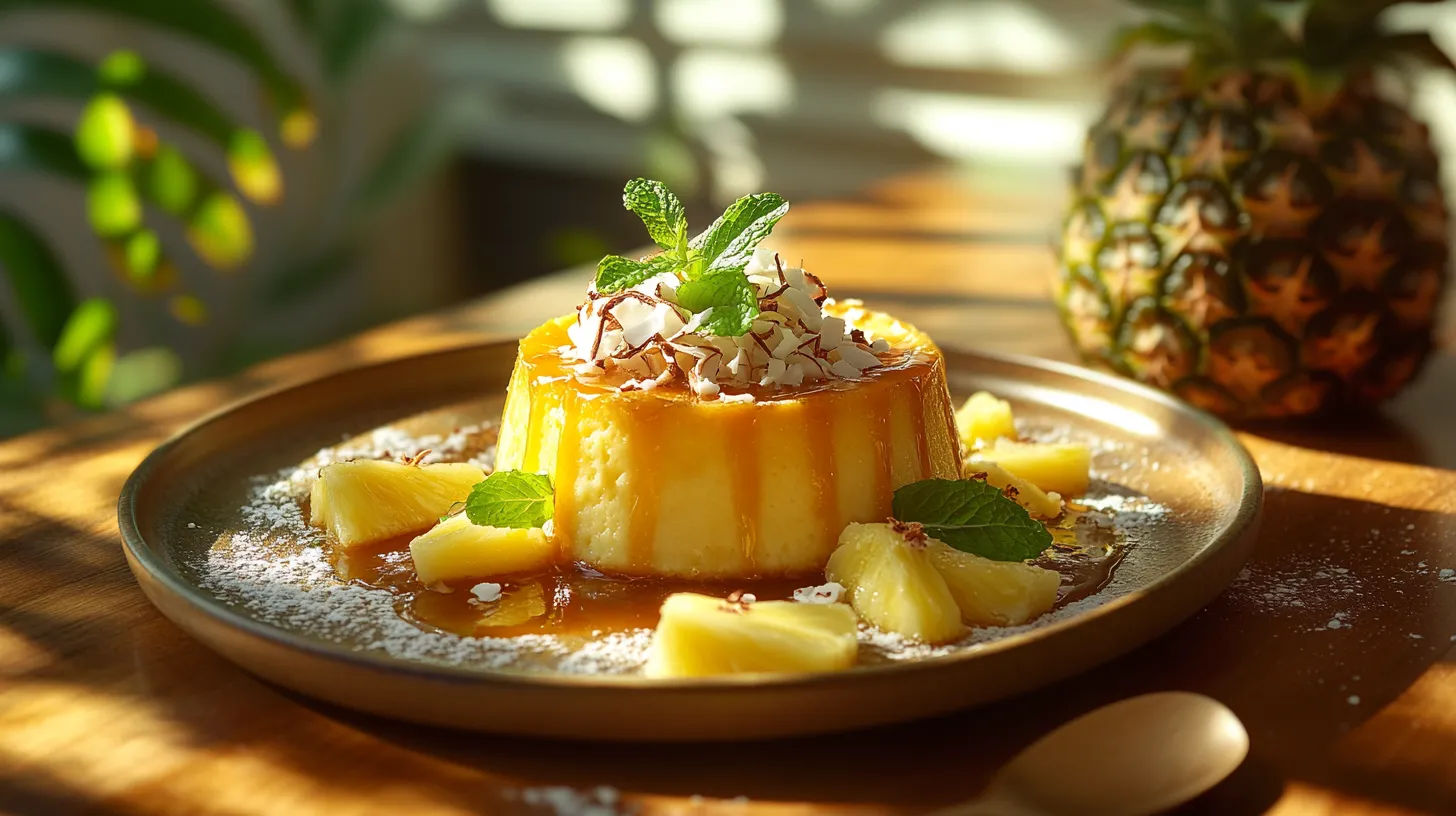 Flan de piña colada