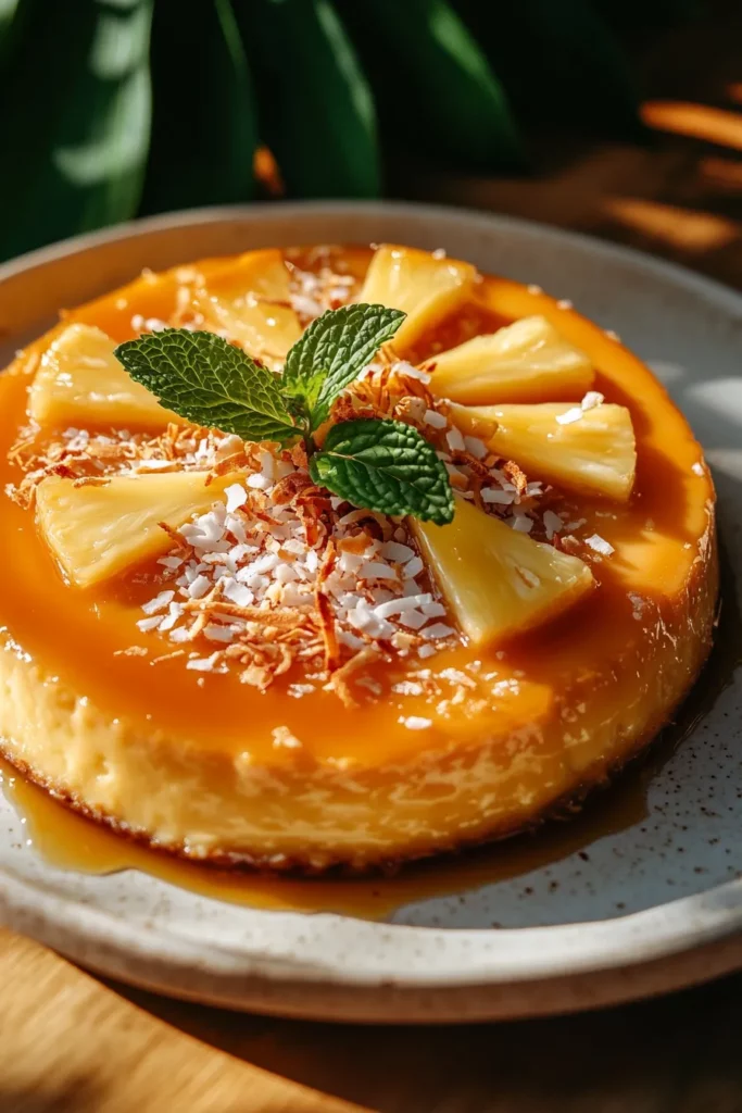 Flan de piña colada