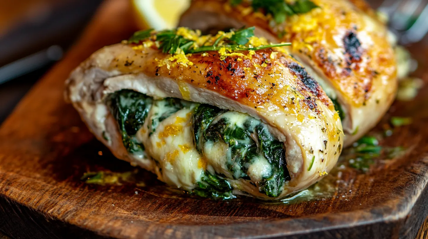 Pechuga de Pollo Rellena de Espinaca y Queso