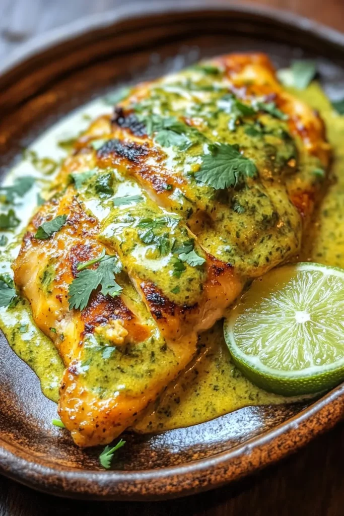 Pechugas de Pollo con Crema de Cilantro
