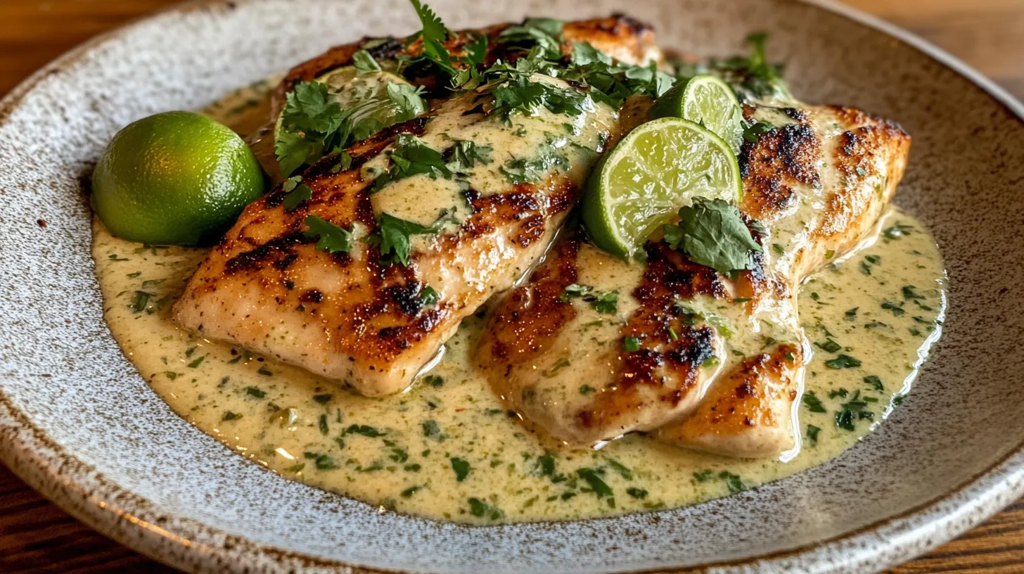 Pechugas de Pollo con Crema de Cilantro