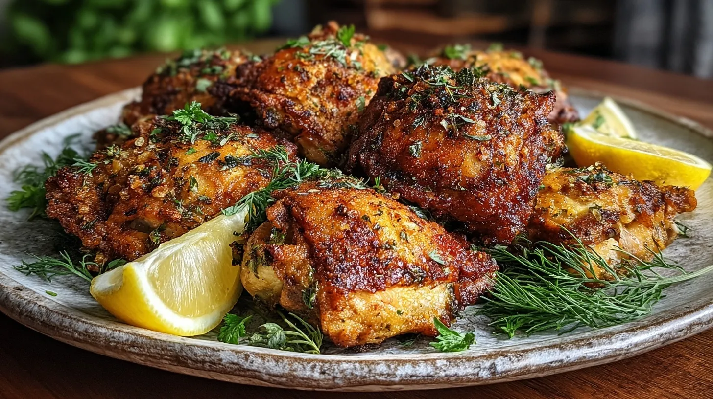 Contramuslos de pollo en freidora de aire